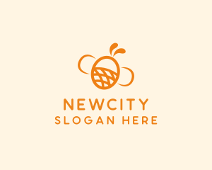 Orange Bee Insect logo design