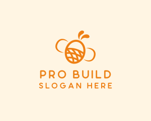 Orange Bee Insect logo design