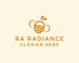 Orange Bee Insect logo design