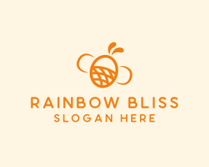 Orange Bee Insect logo design