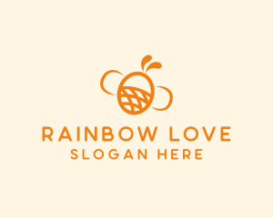 Orange Bee Insect logo design