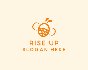 Orange Bee Insect logo design