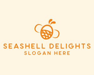 Orange Bee Insect logo design