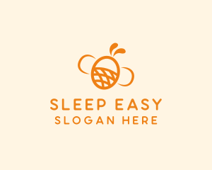 Orange Bee Insect logo design