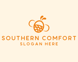 Orange Bee Insect logo design