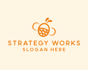 Orange Bee Insect logo design