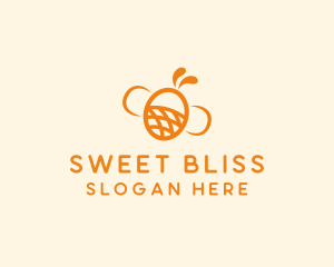 Orange Bee Insect logo design