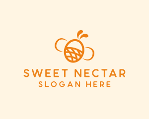 Orange Bee Insect logo design