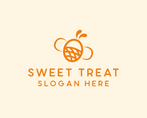 Orange Bee Insect logo design