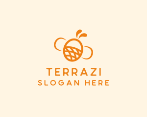 Orange Bee Insect logo design