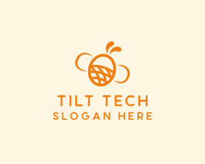 Orange Bee Insect logo design