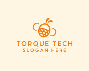 Orange Bee Insect logo design