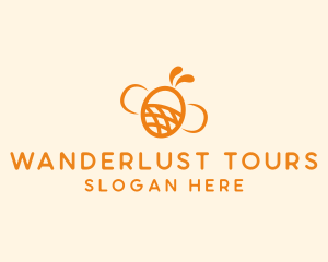 Orange Bee Insect logo design