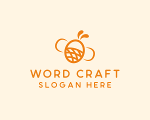 Orange Bee Insect logo design