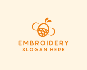 Orange Bee Insect logo design