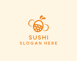 Orange Bee Insect logo design