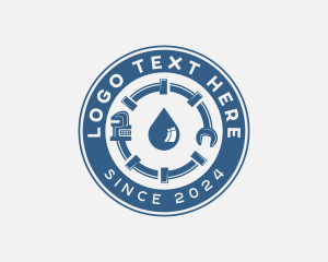 Repair - Water Droplet Plumbing logo design