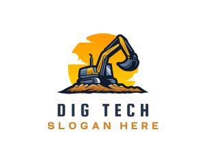 Industrial Digging Excavator logo design