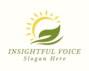 Organic Farm Leaf Sun Logo