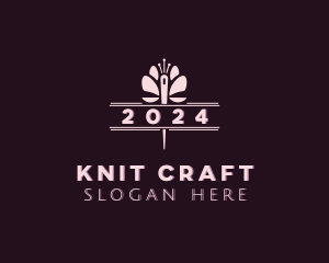 Knit - Knitting Butterfly Stitching logo design