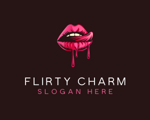 Flirt - Sexy Lip Drips logo design