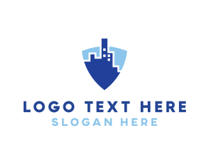 Blue Building - Blue Shield City Building logo design