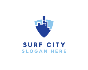 Blue Shield City Building logo design