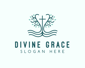 Holy Crucifix Tree logo design