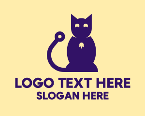 Cat Food - Modern Tech Cat logo design