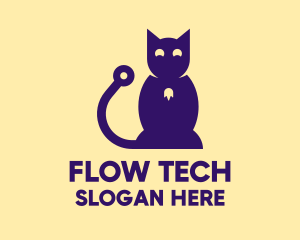 Modern Tech Cat logo design