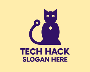 Modern Tech Cat logo design