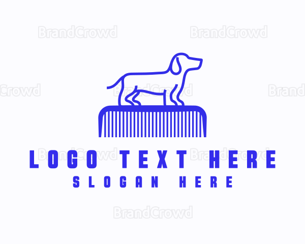 Dog Comb Grooming Logo