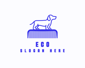 Dog Comb Grooming Logo