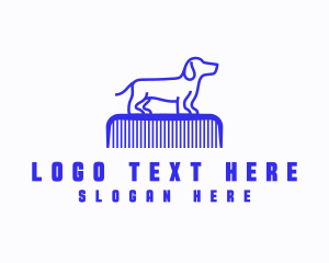 Dog Comb Grooming Logo