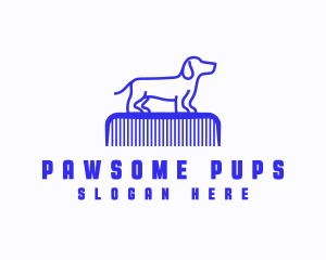 Dog Comb Grooming logo design