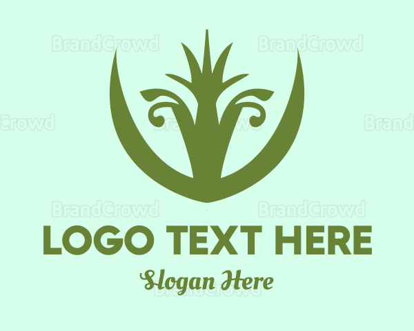 Green Grass Plant Logo