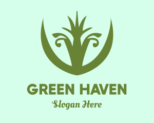 Green Grass Plant  logo design