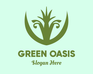 Succulent - Green Grass Plant logo design