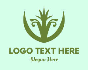 Restaurant - Green Grass Plant logo design