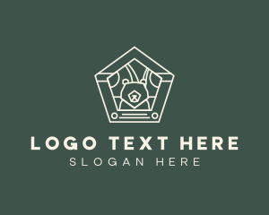 Forest - Pentagon Bear Badge logo design