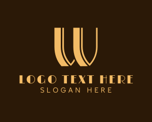 Luxury Art Deco Hotel Letter W Logo