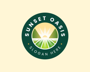 Farming Field Sunrise logo design