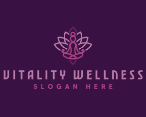 Wellness Yoga Lotus logo design