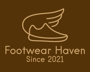 Brown Wing Shoe  logo design