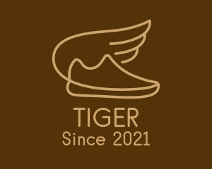 Athlete-shoes - Brown Wing Shoe logo design