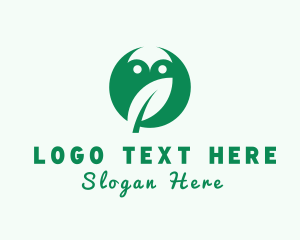 Bio - Natural Owl Leaf logo design