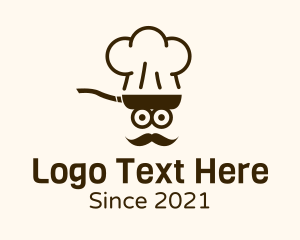 Diner - Frying Pan Chef Face logo design