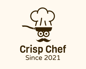 Frying Pan Chef Face logo design