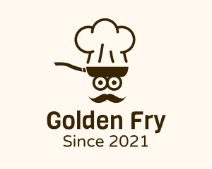 Frying Pan Chef Face logo design