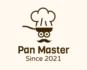 Frying Pan Chef Face logo design